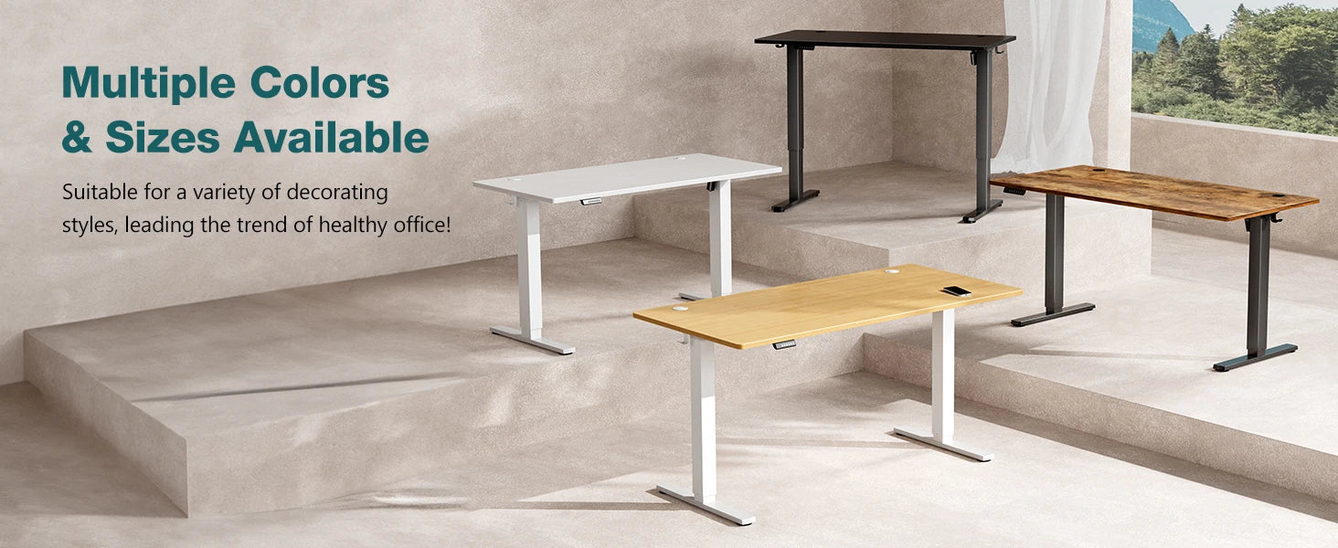 JHK Electric Standing Computer Desk Height Adjustable Workstation Ergonomic Work Table with Metal Frame For Home Office - Buy online at  Vibe In Cart.
