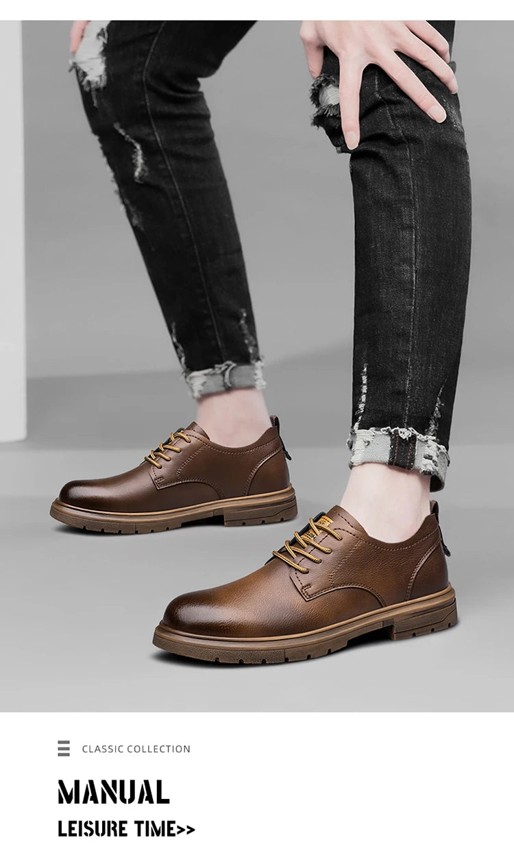 52/2000  CLOHOO handmade men's shoes business casual leather shoes breathable soft sole comfortable classic lace-up men's shoes - Buy online at  Vibe In Cart.