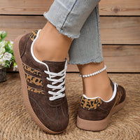 Vintage Leopard Striped Sneakers Women Four Season Lightweight Breathable Sports Shoes for Woman Lace Up Non Slip Casual Shoes - Buy online at  Vibe In Cart.