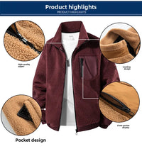 Men's European Size Sherpa Lined Stand Collar Winter Jacket with Thickened Fleece for Outdoor Casual Wear  Street Style Fashion - Buy online at  Vibe In Cart.