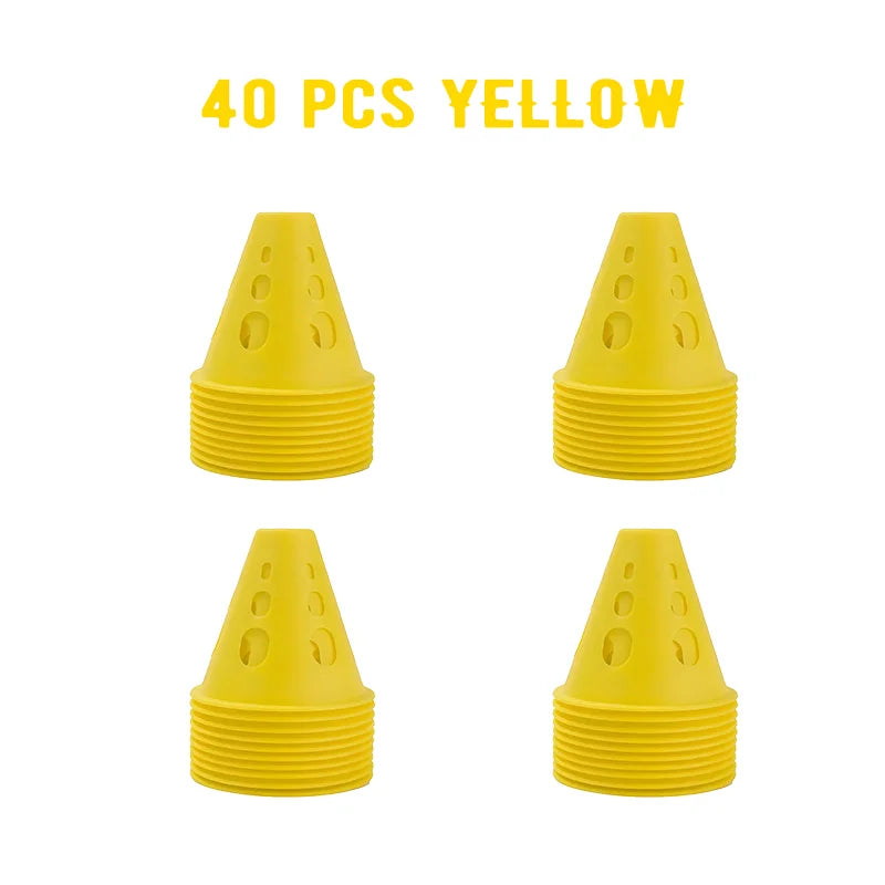 Colorful Windproof PVC Marker Cones for Soccer Training, 20/40/60 Pack