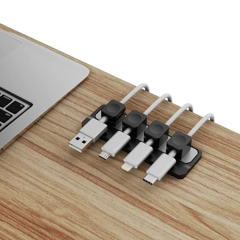 Adjustable Magnetic Plastic Cable Organizer for Under Desk