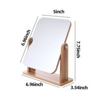 Dresser Vanity Makeup Mirror with Wood Stand, 360 Degree Rotating Compact Cosmetic Mirror, Portable Counter-top Mirror Bath Gift - Buy online at  Vibe In Cart.