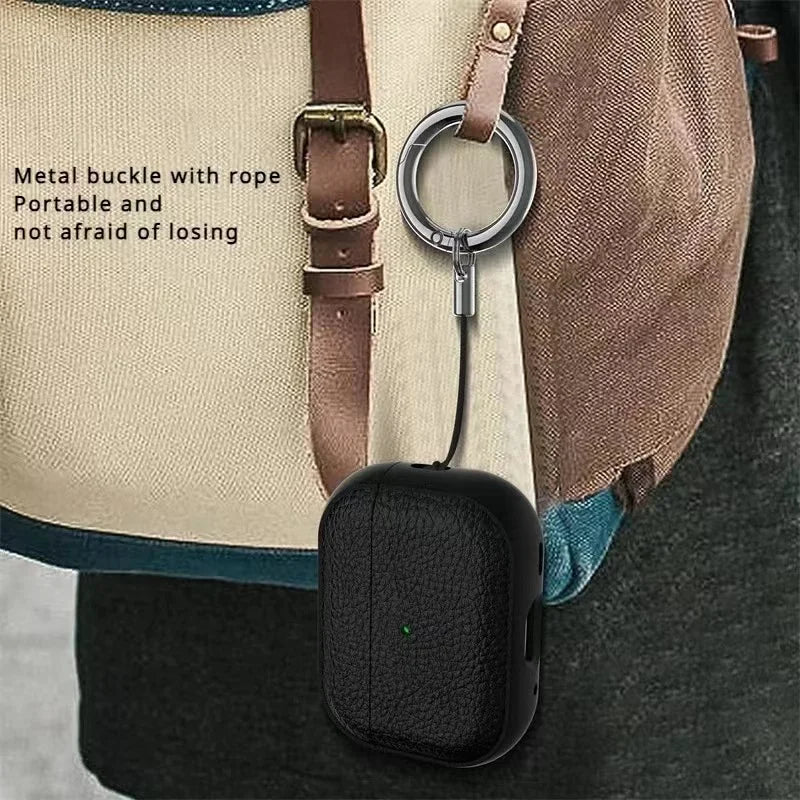 Leather Texture Protective Case for Wireless Earphones in TPU and Plastic