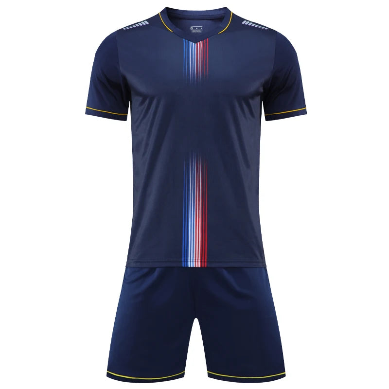 Men's Polyester Spandex Soccer Uniform Set with Jersey and Shorts