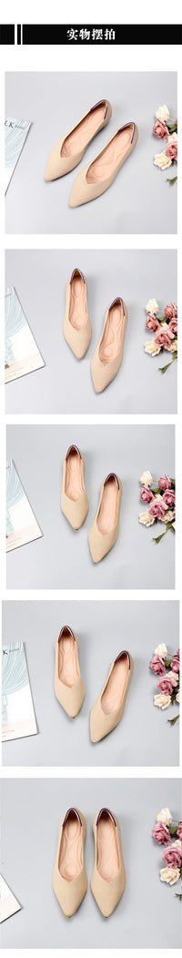 Breathable Polyester Shoes Women Spring Flats Pointy Toe Ballerinas Ladies Stretch Knitted Loafers Daily Casual Shallow Shoes - Buy online at  Vibe In Cart.