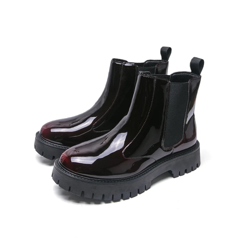Men Chelsea Boots PU Thick Soled Round Toe Classic Comfortable Men High Top Boots - Buy online at  Vibe In Cart.