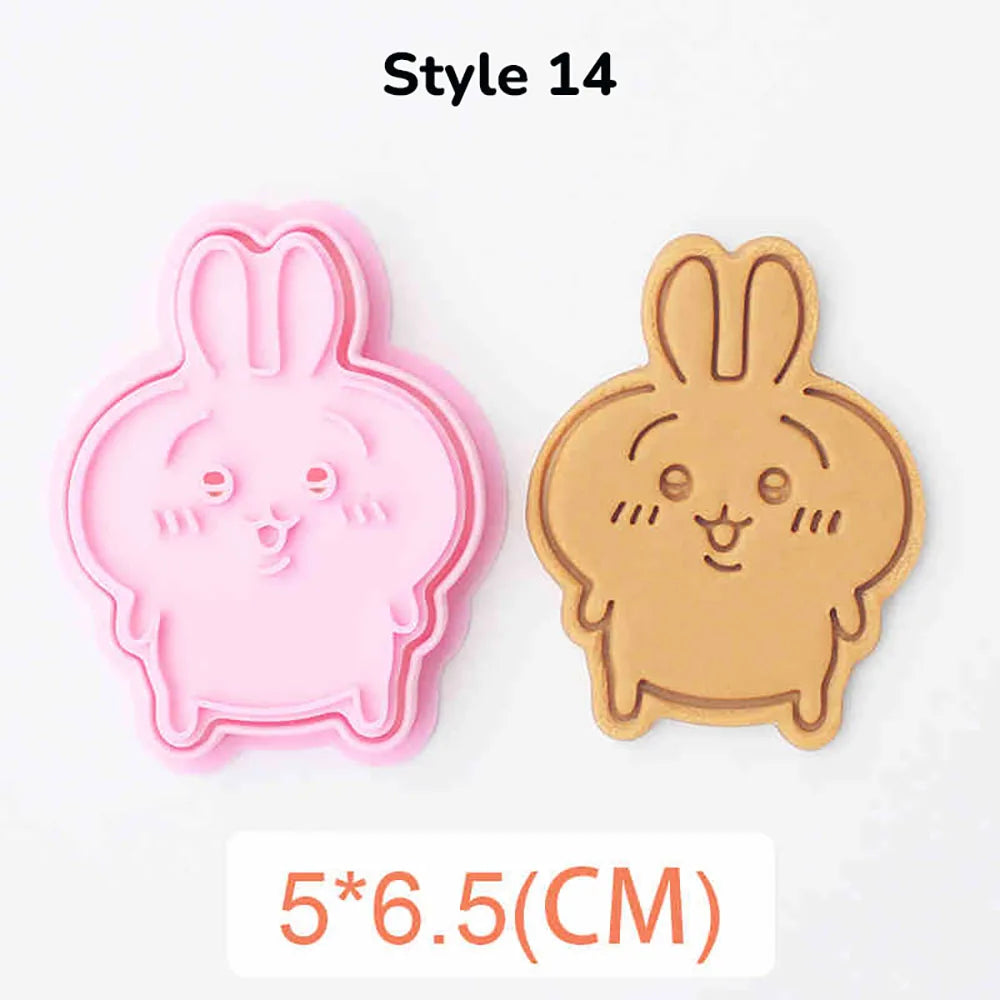 Plastic Pressable Cartoon Doll Cookie Cutters for Baking