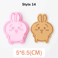 Plastic Pressable Cartoon Doll Cookie Cutters for Baking