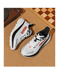 Men's Breathable Mesh Lace-Up Casual Shoes With Cushioning