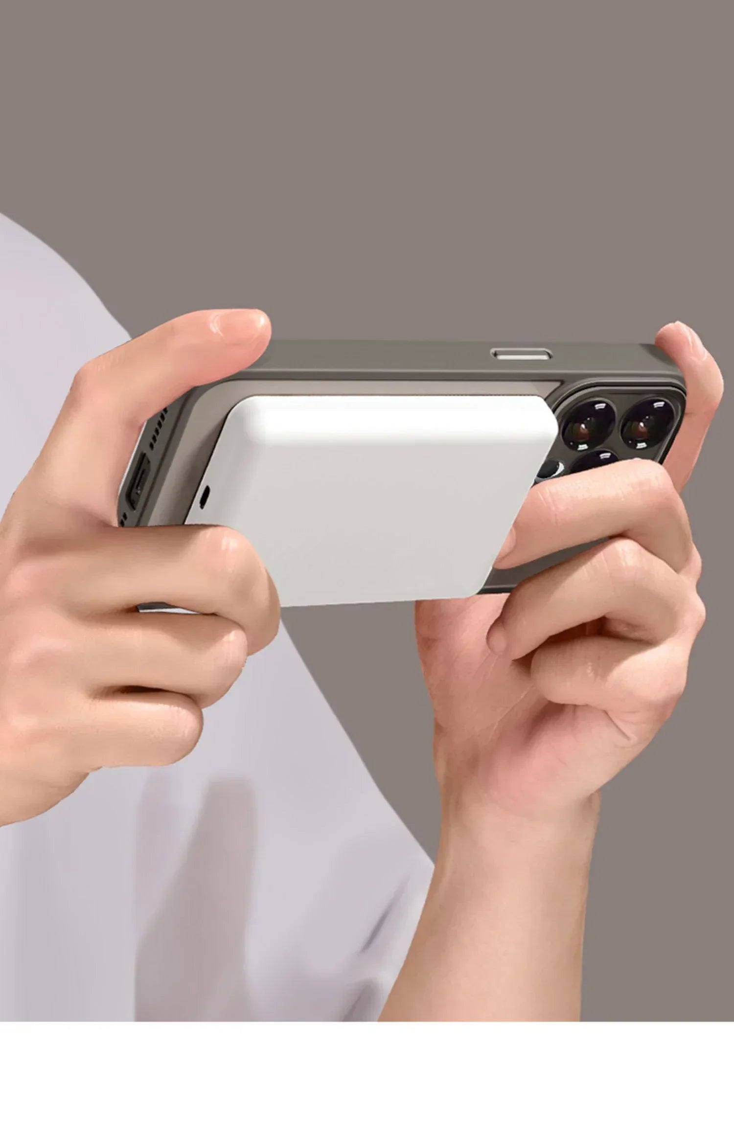 Titanium Ash Matte Translucent Magnetic Phone Case with Lens Protector