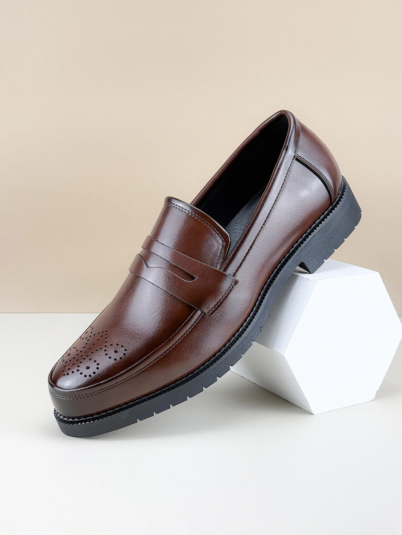 Men's Formal Leather Shoes British Style Oxford Loafers Round Toe Breathable Non-Slip Business Dress Wedding Office Casual Shos - Buy online at  Vibe In Cart.