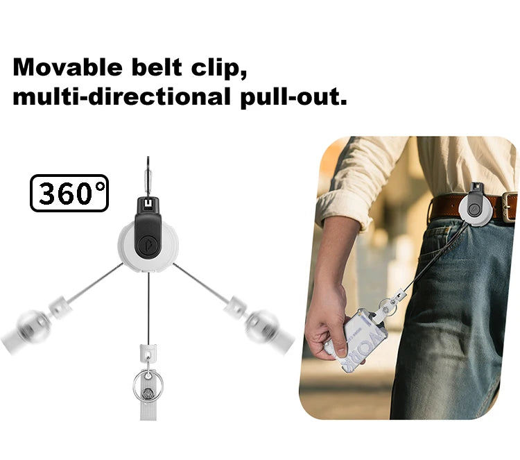 Retractable Key‌ Chain for man Reel‌ Badge Holders Retractabl Carabiner Quick Release Spring Clip outdoor camping equipment - Buy online at  Vibe In Cart.