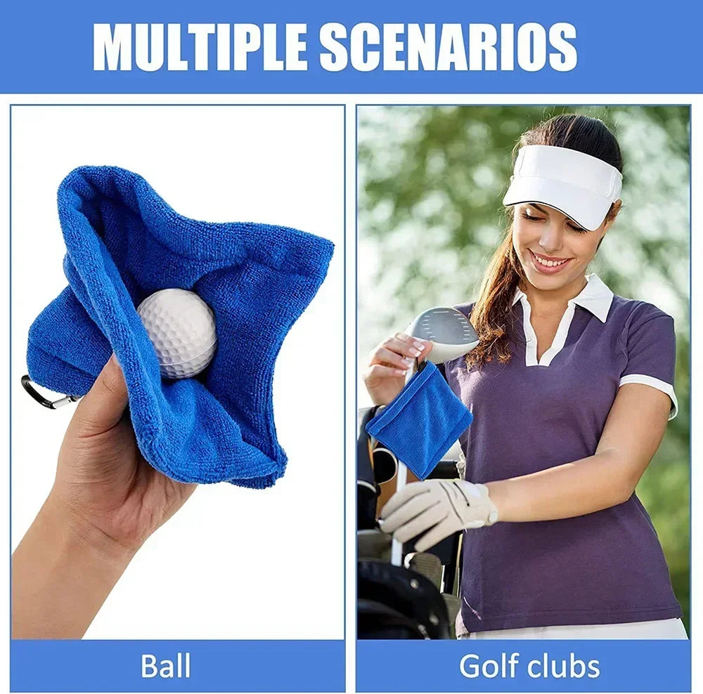 Square Microfiber Golf Ball Cleaning Towel with Carabiner Hook Water Absorption Cleaner Club for Head Wipe Cloth Clean 2025 - Buy online at  Vibe In Cart.