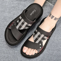 Sandals Men's 2025 New Summer Casual Beach Shoes Indoor and Outdoor Wear Two-Wear Lightweight One-Line Sandals - Buy online at  Vibe In Cart.