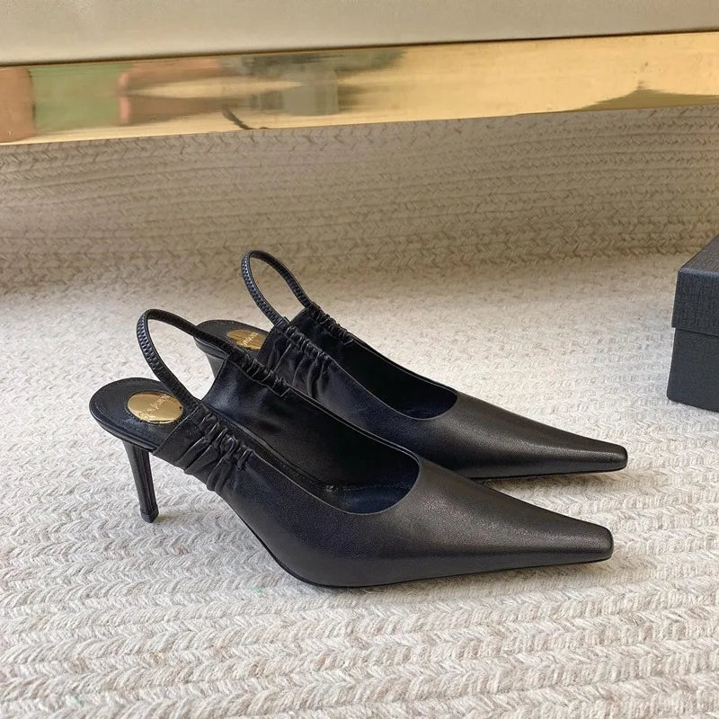 2026Women's Springand SummerPointed StilettoHigh HeelsBaotouCommutingSandals FrenchStyle VersatileRear StrapFashion BanquetShoes - Buy online at  Vibe In Cart.