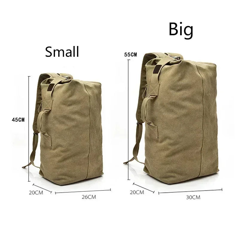 Large Capacity Outdoor Bags Travel Hiking Climbing Tactical Backpack Bag Men Women Canvas Bucket Bag Shoulder Sports Bag - Buy online at  Vibe In Cart.