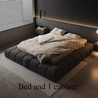 Modern Style Frame Bed with Storage and Movable Design for 2 People