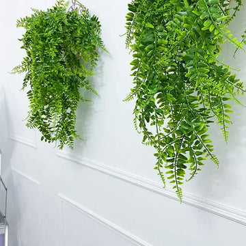 Artificial Hanging Plants 32 Inch Fake Boston Ferns Plastic Fake Plants for Wall House Wedding Garland Indoor Outdoor Decoration - Buy online at  Vibe In Cart.