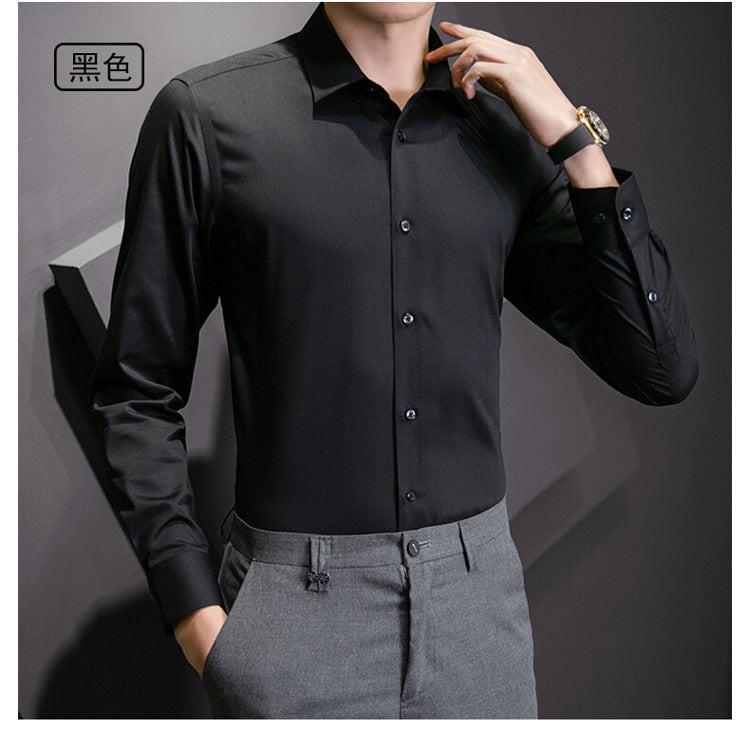 New Plus Size Men Solid Color Business Shirt Fashion Classic Basic Casual Slim White Long Sleeve Shirt Brand Clothes - Buy online at  Vibe In Cart.