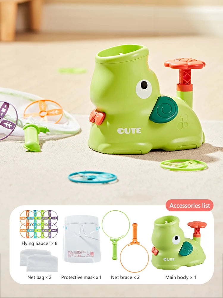 Air Discs Launcher Childern Toys Indoor Outdoor Games Soaring Machine Flying Disc Saucer Foot Launcher Kids Jump Spoorts Toy