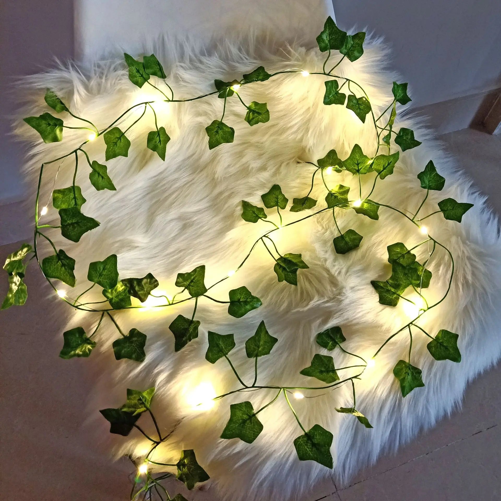 2Meter Fake Green Leaf Ivy Vine with LED Lights String for Home Bedroom Decor Wedding Glowing Artifical Plant Garland Home Decor - Buy online at  Vibe In Cart.