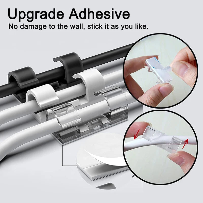 Plastic Cable Organizer Clips 20 Piece Set for Desktop Management