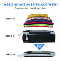 5 Piece Polyester Mesh Compression Packing Cubes for Suitcase