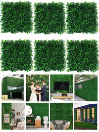 10pcs Artificial Plants Grass Wall Panel Boxwood Hedge Greenery UV Protection Green Decor Privacy Fence Backyard Screen Wedding - Buy online at  Vibe In Cart.