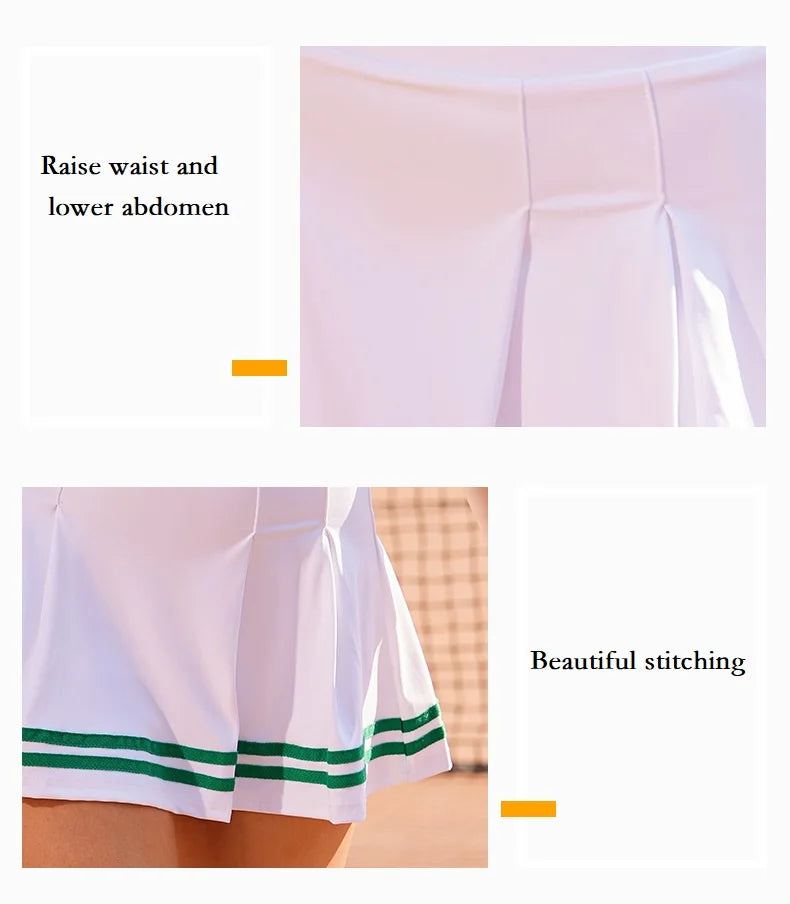 Women Pleated Tennis Skirt Summer Striped High Waist Skorts Ladies Yoga Running Skirts Gym Short Sportswear Workout Clothes - Buy online at  Vibe In Cart.