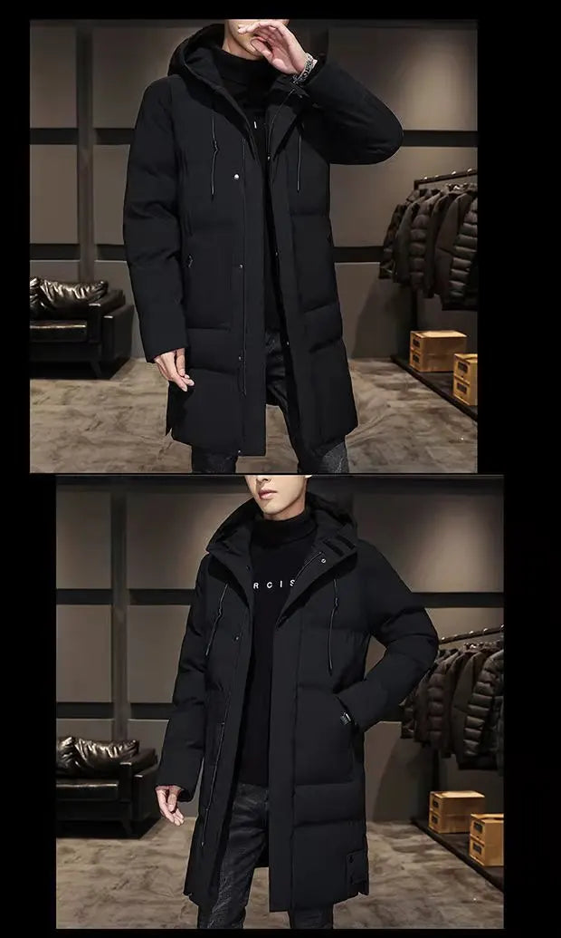 New Winter Men's Hooded Long Cotton Jacket, Thickened Warm Parka, Plus Sizes M-8XL - Buy online at  Vibe In Cart.