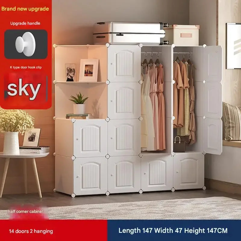 Modern Wooden Wardrobe with Shelves for Jewelry and Makeup