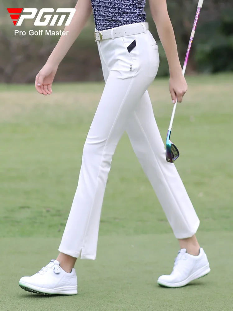 PGM KUZ128 Golf Pants Women's Slim-fitting Waterproof Long Pants with Zipper Pocket, Elastic, Nine-inch Length, Flare Pants - Buy online at  Vibe In Cart.
