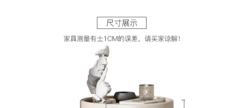 Modern Wooden Round Nightstand with 2 Drawers, 40x40x50cm