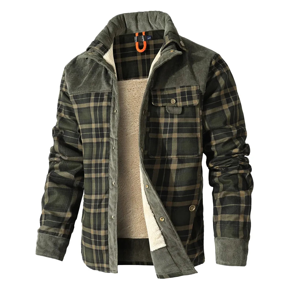 Men's Jackets Winter Windproof Warm Casual Bomber Coat Plaid Sherpa Lined Flannel Outdoor Classic Jacket Men US Size - Buy online at  Vibe In Cart.