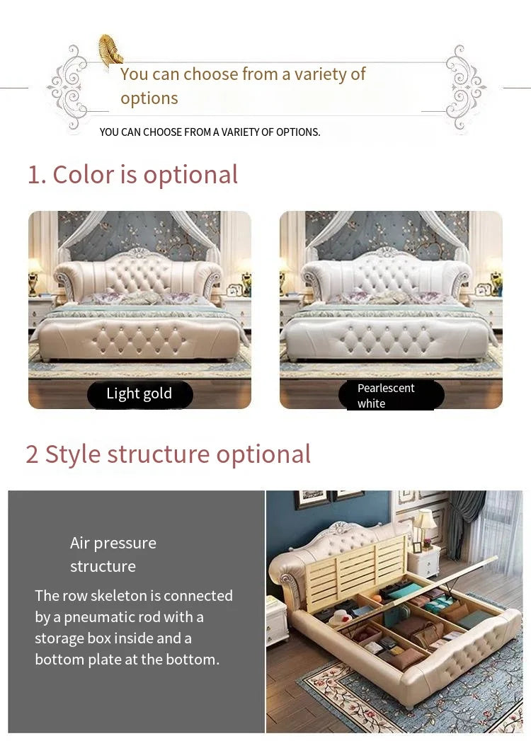 Wood Modern Bed Luxury Leather Classic Wedding Bed European Confortable Safe Camas De Matrimonio Dormitorio Bedroom Furniture - Buy online at  Vibe In Cart.