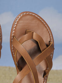 Women's casual flat sandals with clip on design Popular brown Color comfortable shoes for daily wear - Buy online at  Vibe In Cart.