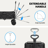 Collapsible Folding Utility Beach Wagon Cart Heavy Duty Large Capacity Fold Wagon Outdoor Trolley Portable Camping Cart Table - Buy online at  Vibe In Cart.