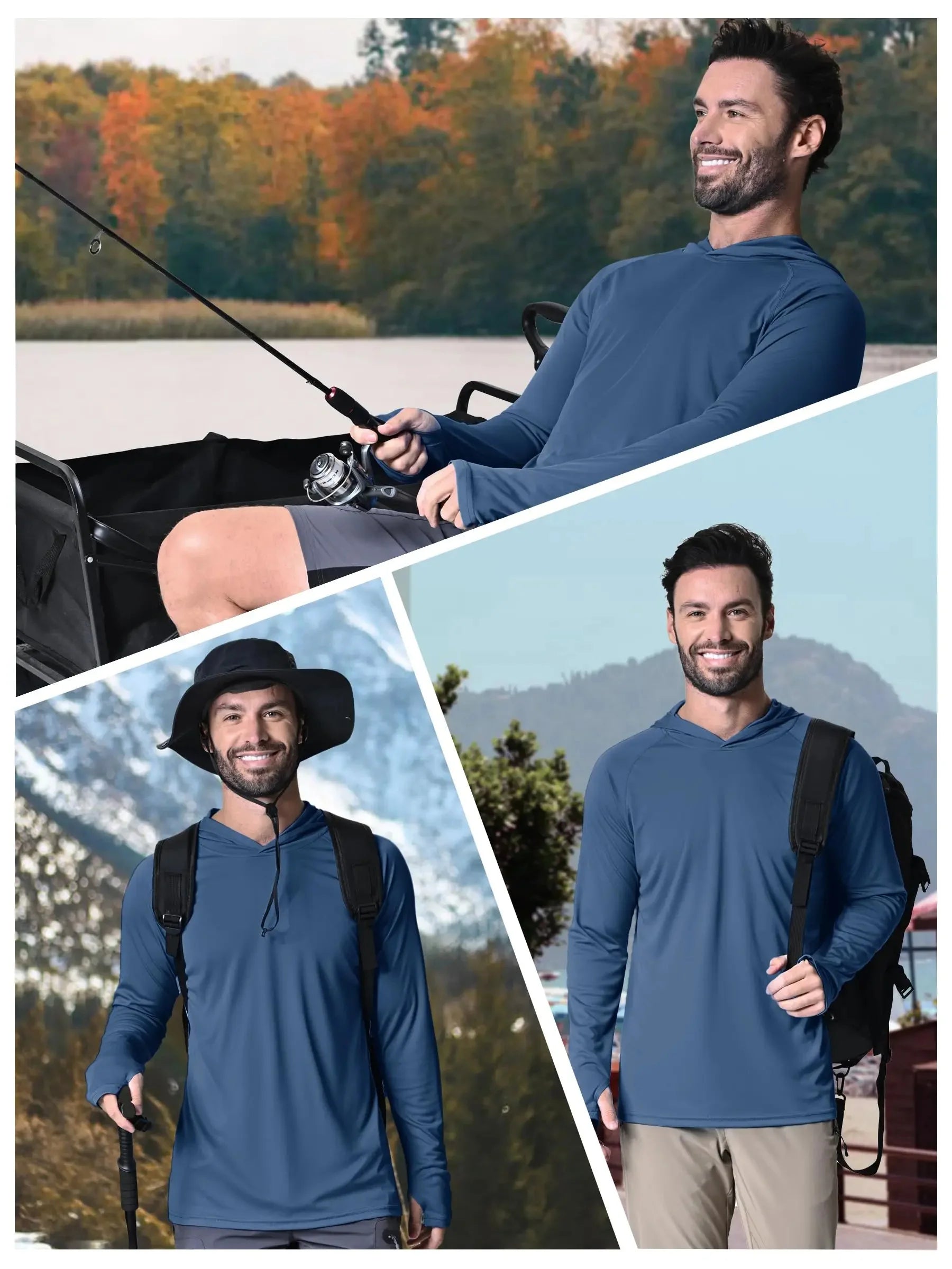 TACVASEN Sun Protection T-Shirts Mens Long Sleeve Hoodie Casual UV-Proof T-Shirts Breathable Lightweight Quick Dry T shirts Male - Buy online at  Vibe In Cart.