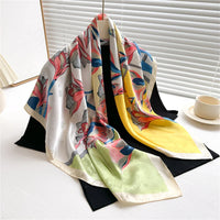 Women's Square Twill Scarf, 90x90 cm, for All Seasons