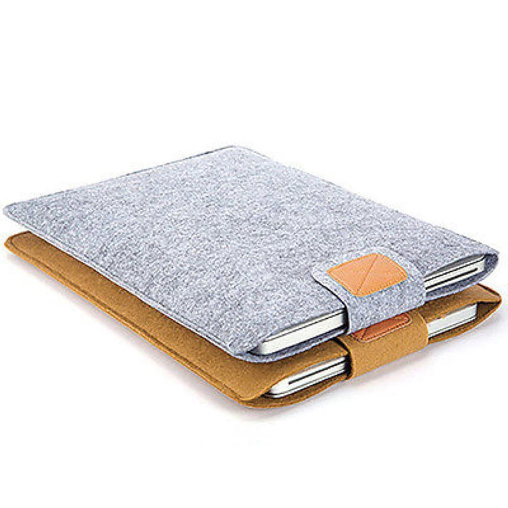 Wool Felt Slim Laptop Sleeve for 11-15 Inch Devices, Solid Color