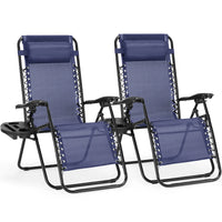 Zero Gravity Recliner Chair Set of 2 with Cup Holders and Adjustable Pillow