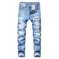 Men's Light Blue Jeans; Men's Fashionable Distressed Jeans; Party Suitable Jeans 305L - Buy online at  Vibe In Cart.