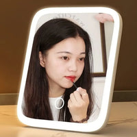 LED Makeup Mirror, 3-Color Light, 360° Rotatable, Touch Control, USB Powered, Tabletop Vanity Mirror for Bedroom Bathroom Travel - Buy online at  Vibe In Cart.