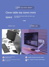 Height Adjustable Single Monitor Mount for 14-32 Inch Screens, Up to 19.8 lbs