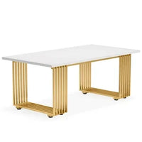 Tribesigns Modern Office Desk, 70.9" Wooden Computer Desk,Executive Desk with Gold Metal Legs, Large Workstation Home Office - Buy online at  Vibe In Cart.