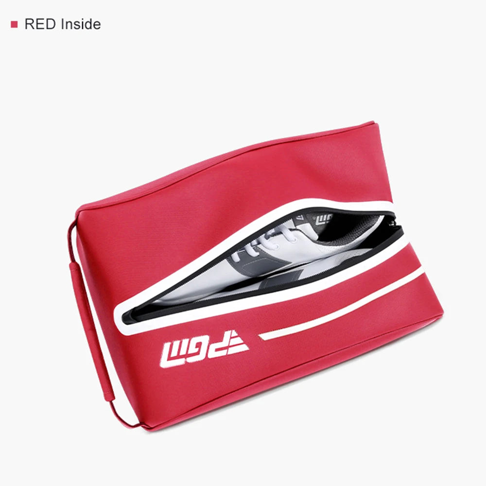 Zippered Waterproof Nylon Golf Shoe Bag Large Capacity 32x22x11cm
