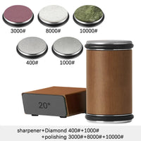 Rolling Knife Sharpener Double Sided Diamond Stone 15/20 Degree Angle