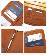 RFID Blocking Polyurethane Passport Holder with Zipper