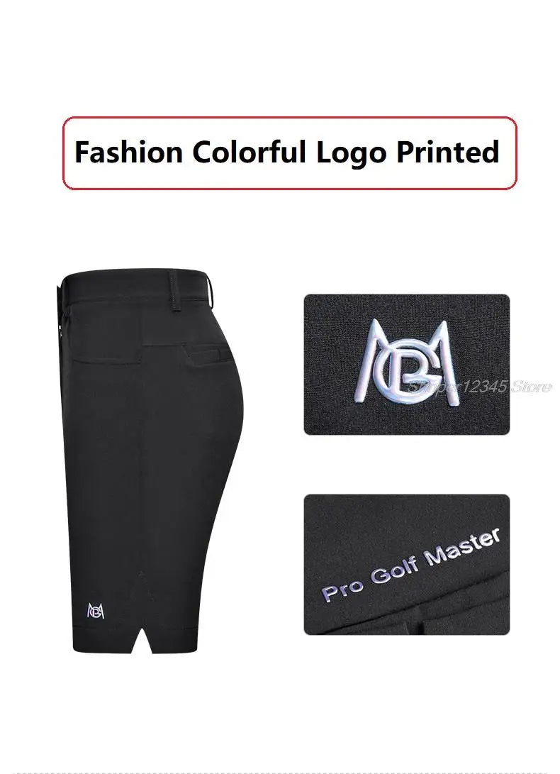 Pgm Women Summer Golf Shorts Elastic Casual Half Trousers Ladies Sports High Waist Shorts Slim Golf Clothing Tennis Wear